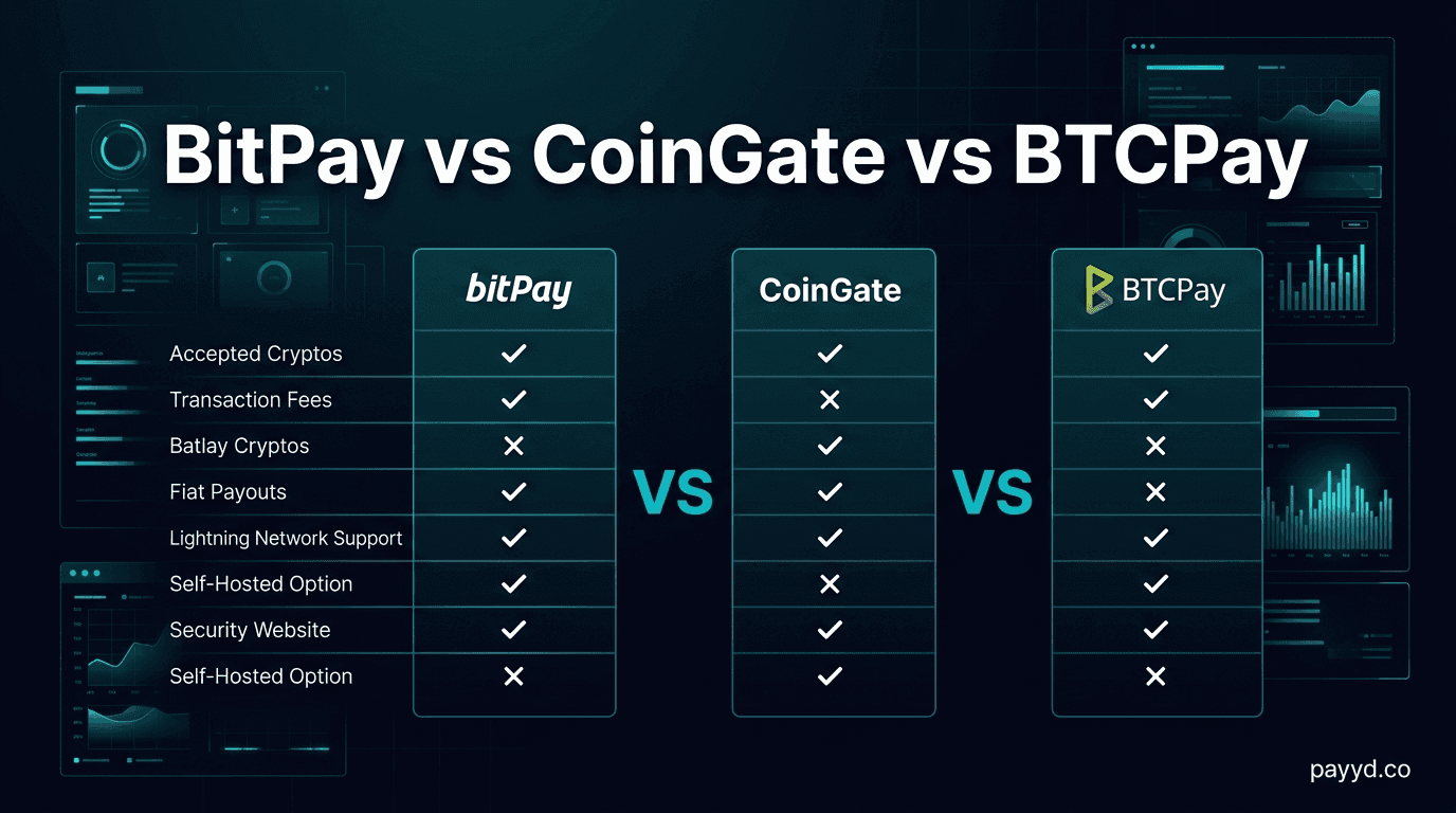 BitPay vs CoinGate vs BTCPay Server: Which Crypto Gateway Wins?