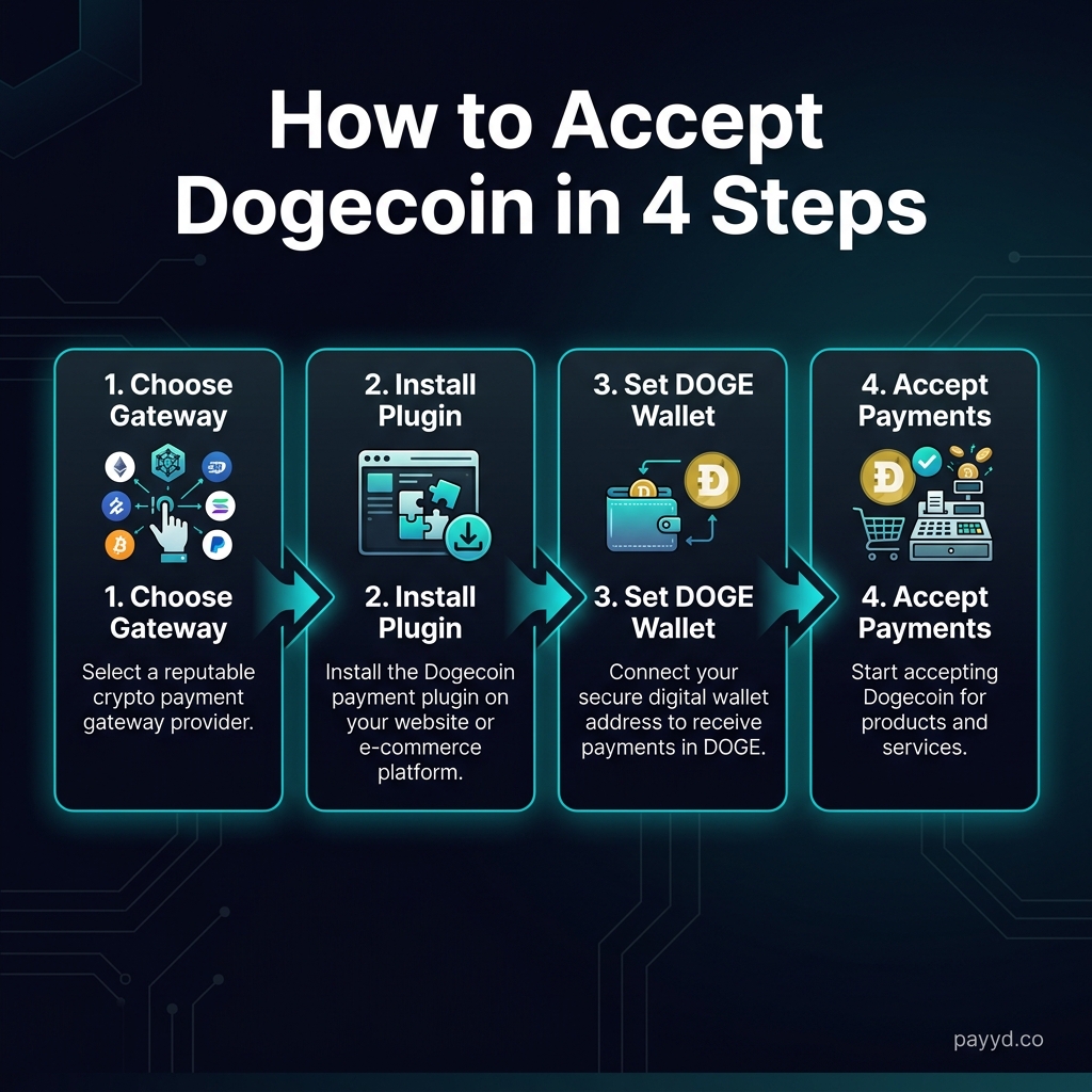 4-step guide to accept Dogecoin payments