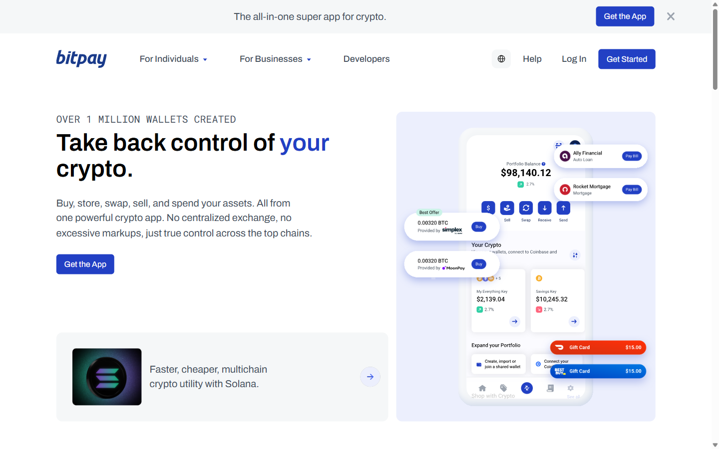 BitPay crypto invoicing platform homepage